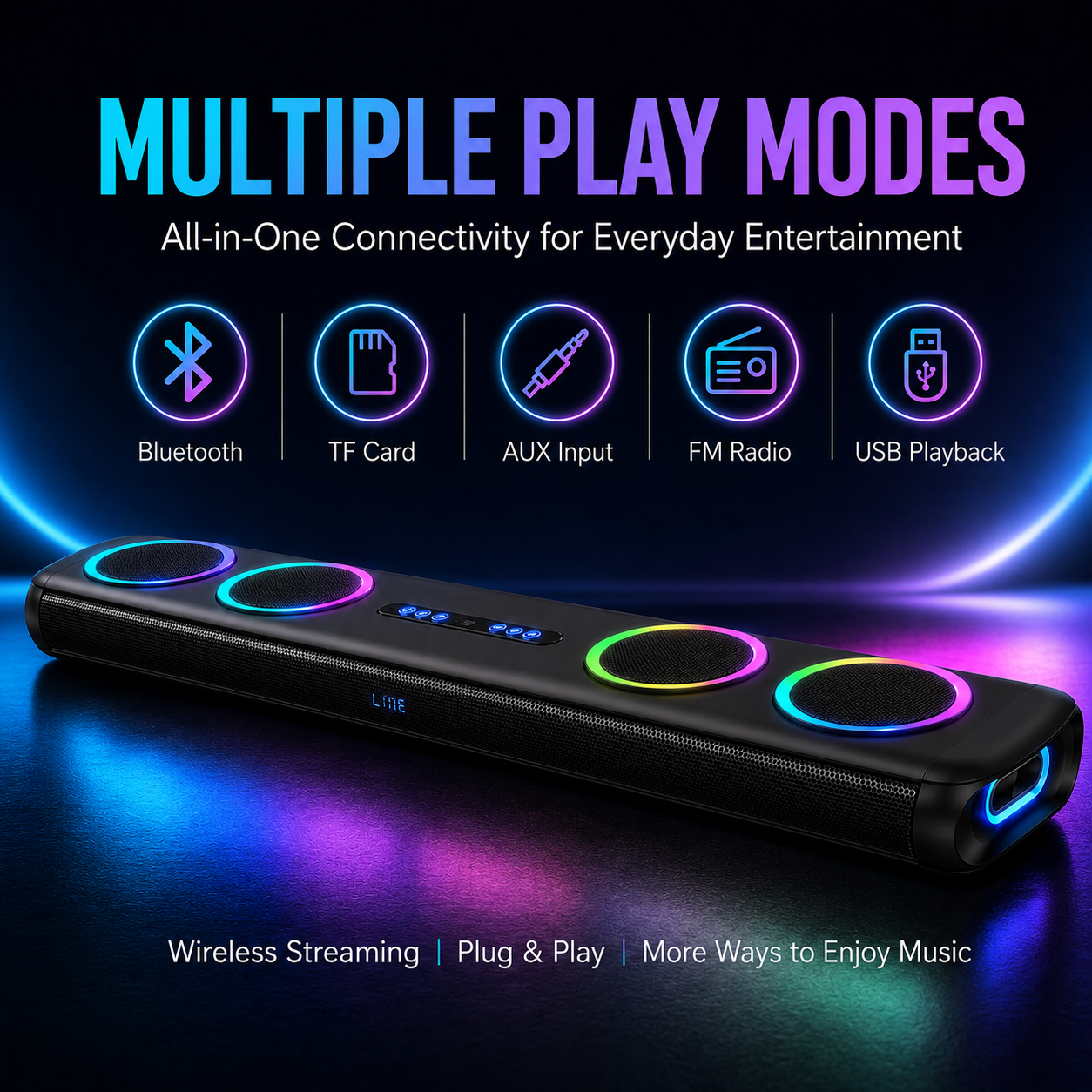 Newmine 120W Soundbar Echo Wall Speaker High Quality Home Theater TVDolby Atmos Surround Sound