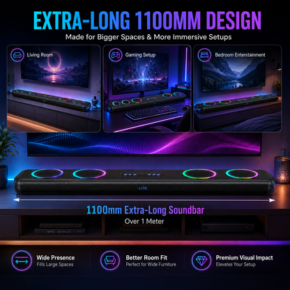 Newmine 120W Soundbar Echo Wall Speaker High Quality Home Theater TVDolby Atmos Surround Sound