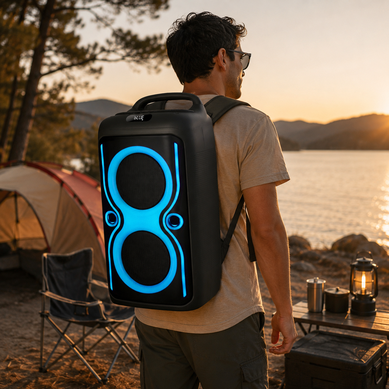 40W 6.5″ bass*2+ Tweeter portable Speaker outdoor long battery Can be carried on the body