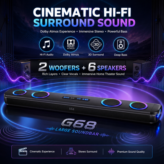 Newmine 120W Soundbar Echo Wall Speaker High Quality Home Theater TVDolby Atmos Surround Sound