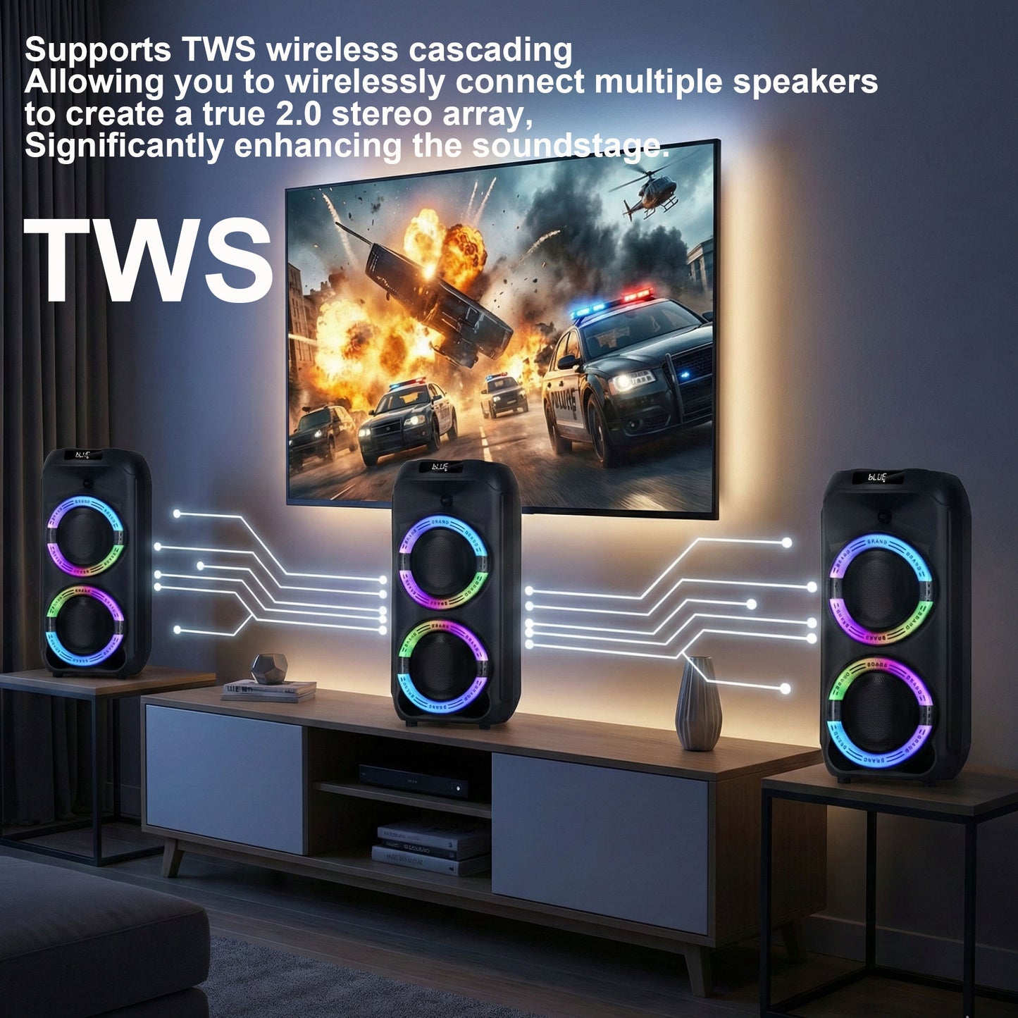 Portable speaker control panel and buttons