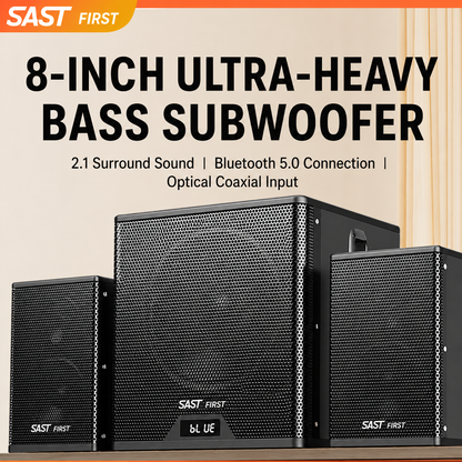 SAST A19 Home Theater Bluetooth Speaker 8-inch Super Subwoofer 2pcs Tweeter 2pcs 4 inch Mid Range Speakers + USB Drive Gifted