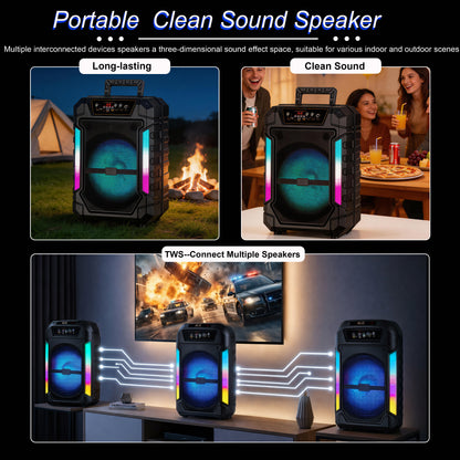 12inch Bass+Tweeter Portable Bluetooth Speaker for Home, Outdoor