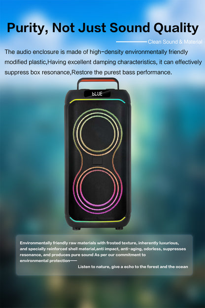 2pcs 8inch bass 40W 4000mAh portable outdoor audio speaker 7.4V