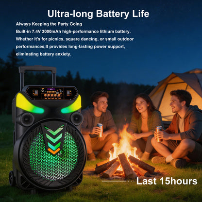 15inch bass portable speaker 3000mAh 20W outdoor audio with wireless speakers