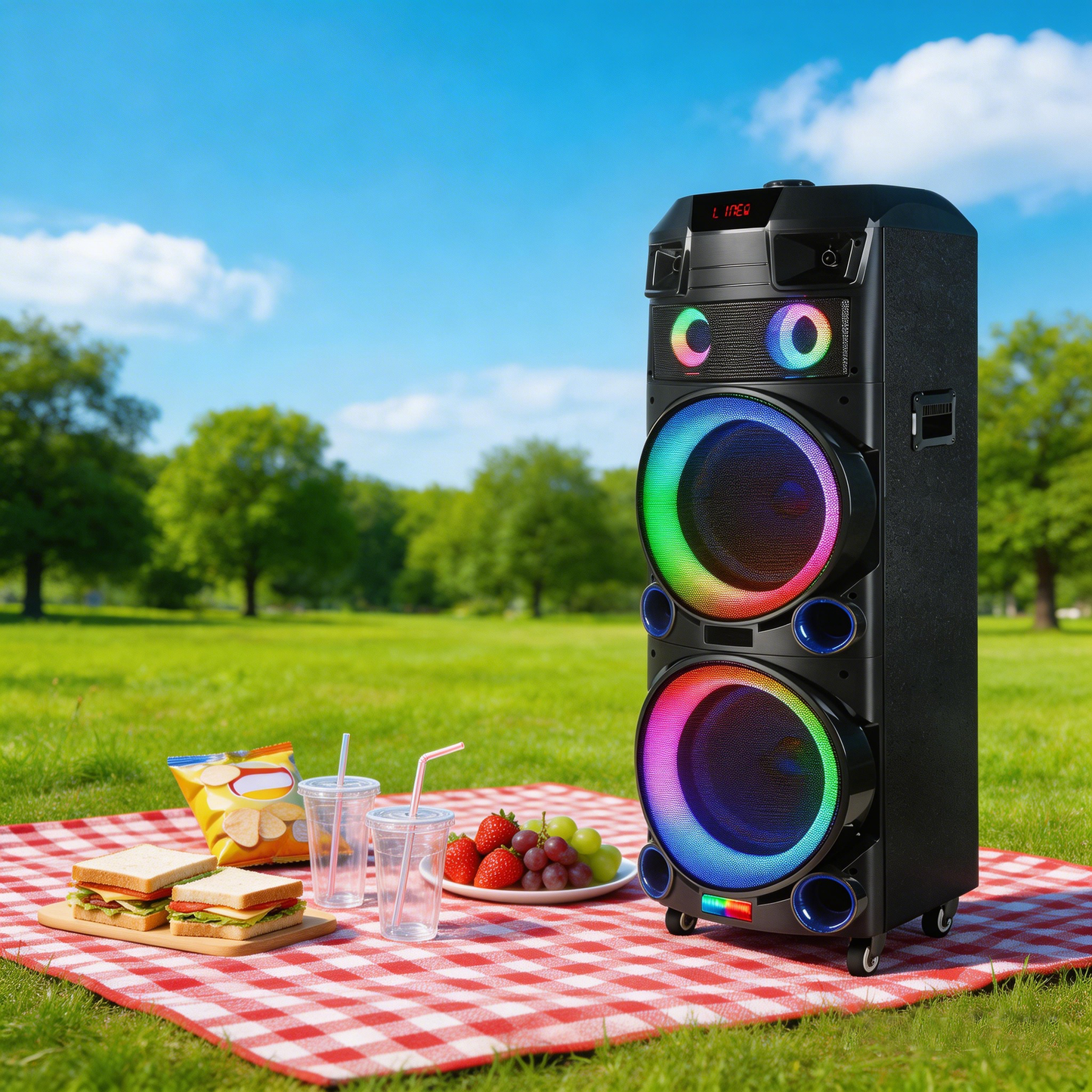 9000mAh 80W 10inch subwoofer*2+Tweeter portable speaker large size