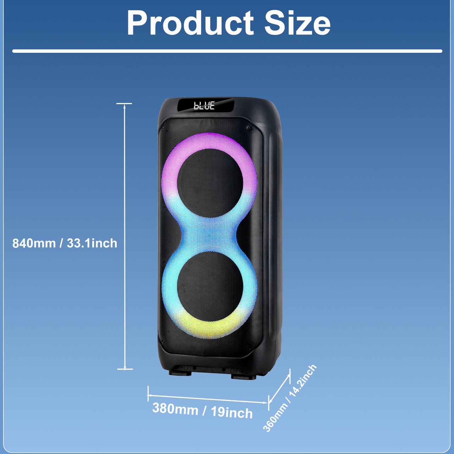 10″ subwoofer + Tweeter portable outdoor speeker clean sound 4500mAh 7.4V 50W