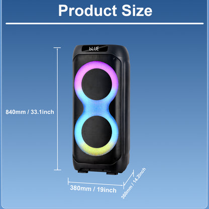 10″ subwoofer + Tweeter portable outdoor speeker clean sound 4500mAh 7.4V 50W