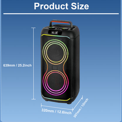 2pcs 8inch bass 40W 4000mAh portable outdoor audio speaker 7.4V
