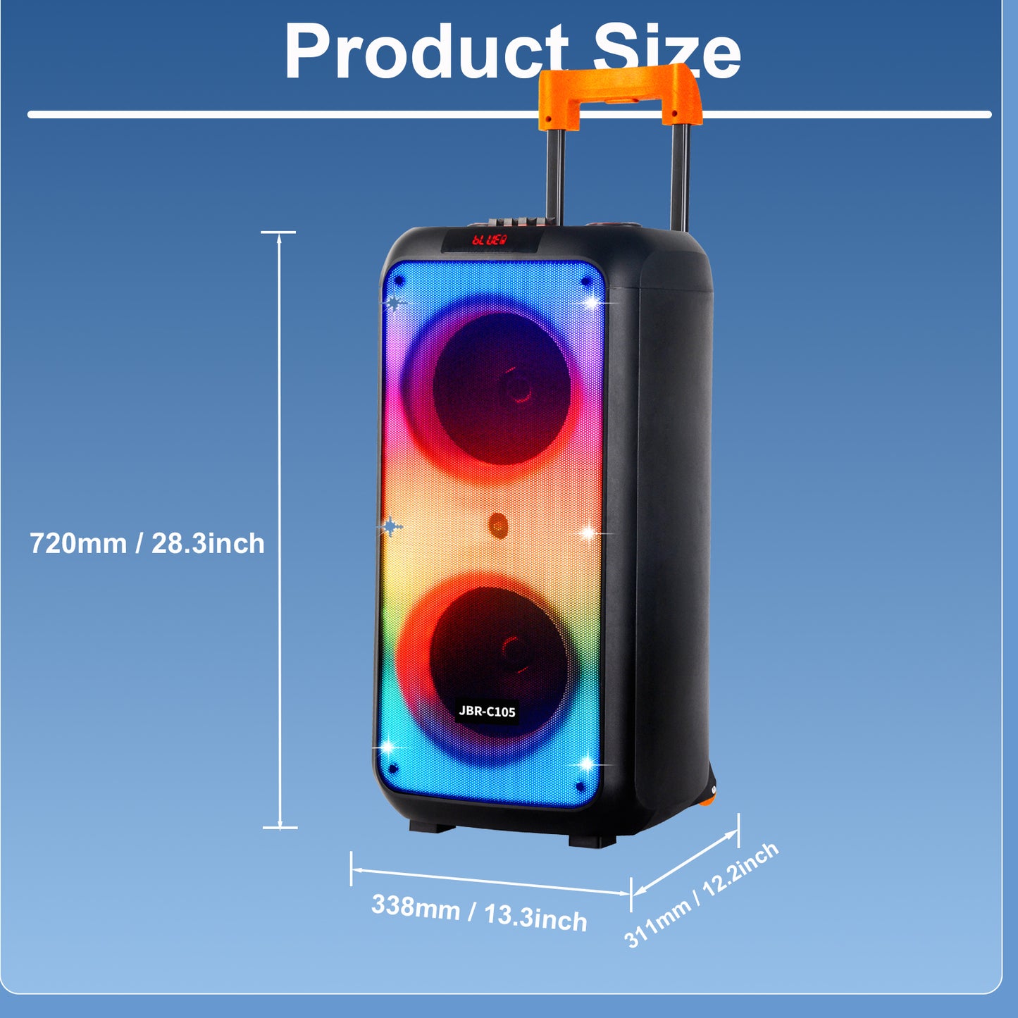 60W 2PCS 10“ bass tweeter 5400mah outdoor speaker with 2pcs wireless microphones