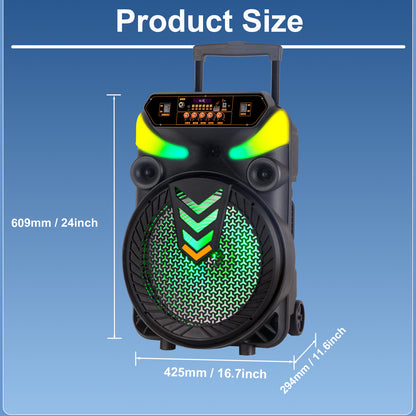 15inch bass portable speaker 3000mAh 20W outdoor audio with wireless speakers