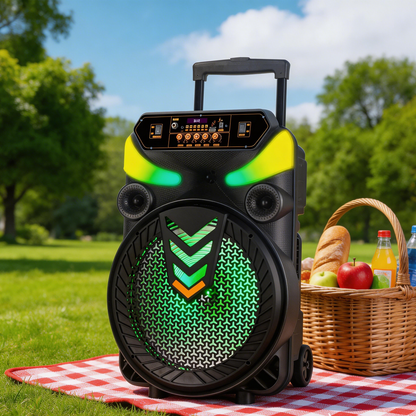 15inch bass portable speaker 3000mAh 20W outdoor audio with wireless speakers
