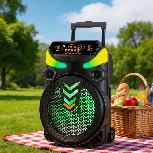 15inch bass portable speaker 3000mAh 20W outdoor audio with wireless speakers